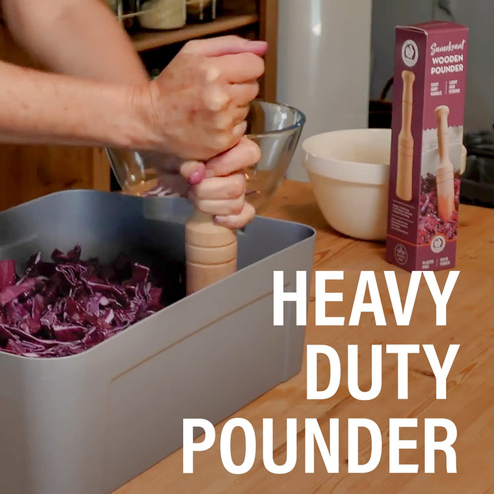 Sauerkraut Pounder - Massiver Holztamper für Sauerkraut Kimchi und Fleisch Zartmacher