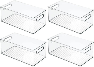 mDesign 4er-Set Spielzeugaufbewahrung – Aufbewahrungsbox aus stabilem Kunststoff – vielseitige Box m