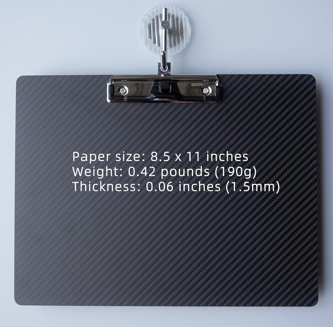 Echtes 3K-Kohlefaser-Klemmbrett, Ultraleicht,Robust und tragbar,1.5 mm Dicke, schwarz, geeignet für