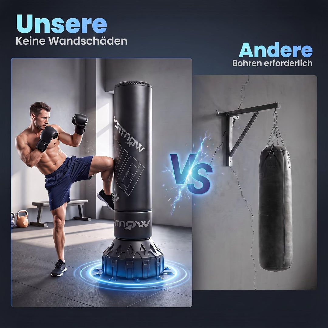 SPORTNOW Boxsack freistehend 180cm Standboxsack mit Saugfuss befüllbar Basis