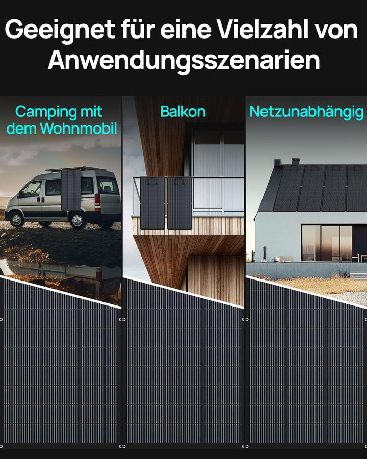 ECO-WORTHY 4 Stück Solarpanel Flexibel 200W,ETFE,25% hohe Umwandlung 800W Flexible Solarmodule für B