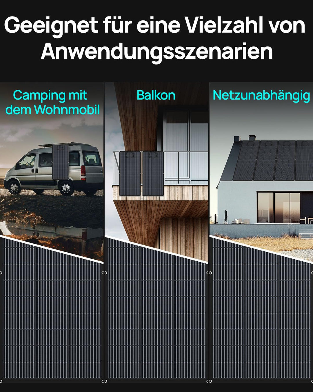 ECO-WORTHY 200W Flexibles Solarpanel ETFE Material 18BB Monozelle 25% hohe Umwandlung für Balkon, Wo