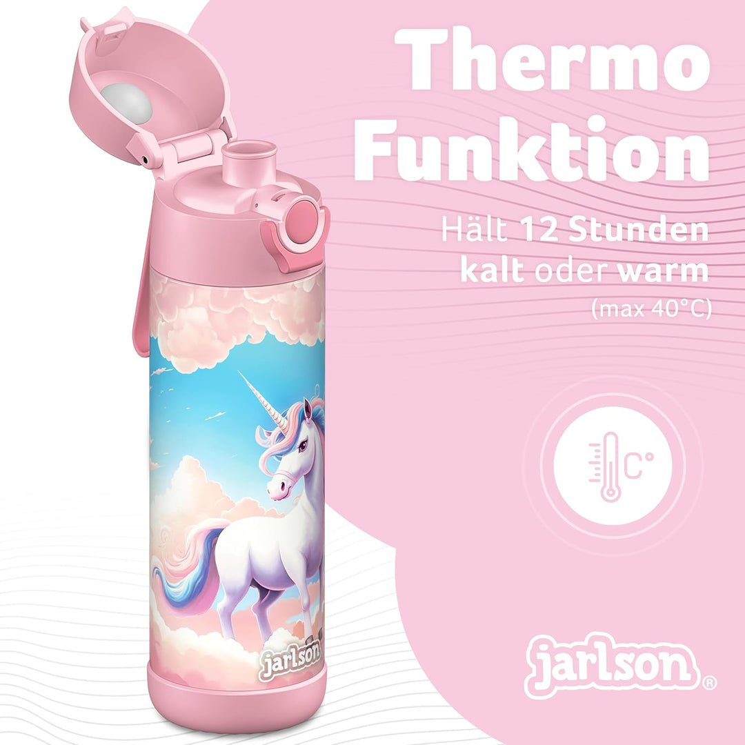 Jarlson® Trinkflasche Kinder Edelstahl MALI [THERMOSFLASCHE] - Kindertrinkflasche Auslaufsicher - Th