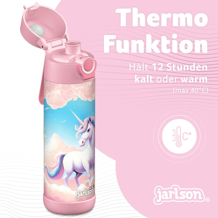 Jarlson® Trinkflasche Kinder Edelstahl MALI [THERMOSFLASCHE] - Kindertrinkflasche Auslaufsicher - Th
