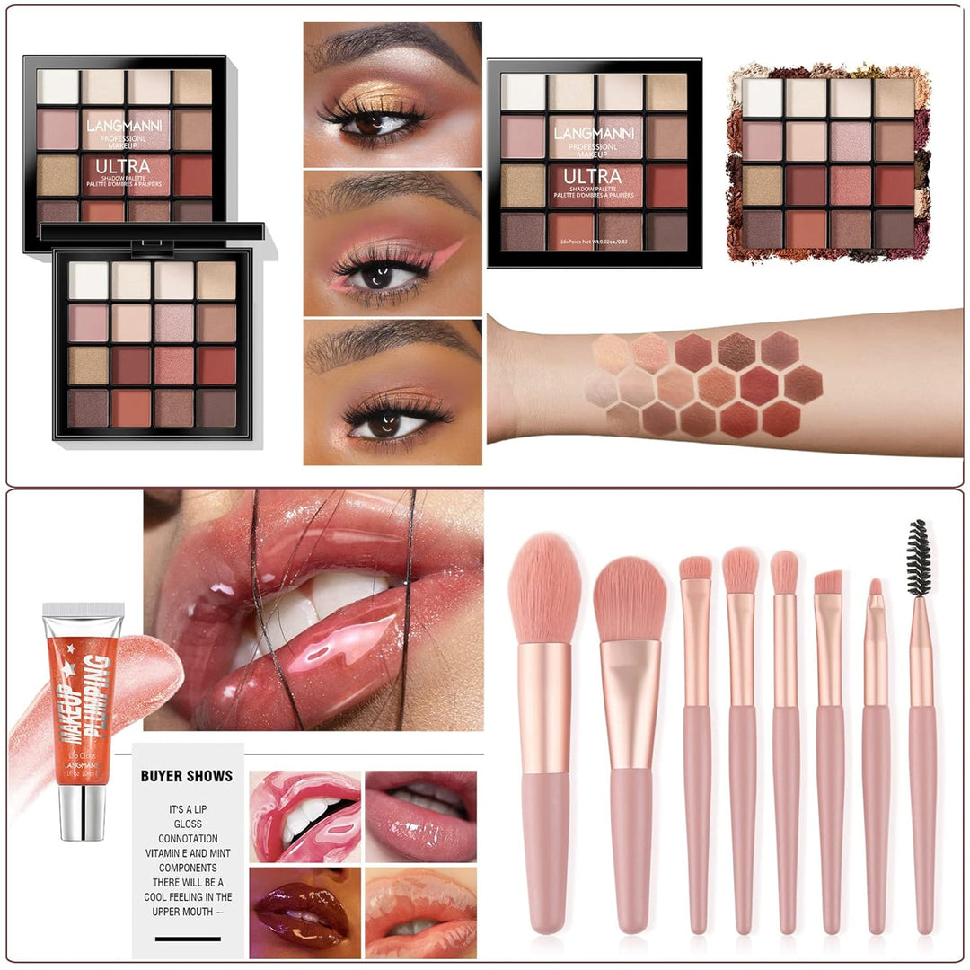 Professionelles Make-up Sets, MKNZOME 33St Schminkset mit Schminktasche Schminkkoffer Mädchen Gefüll