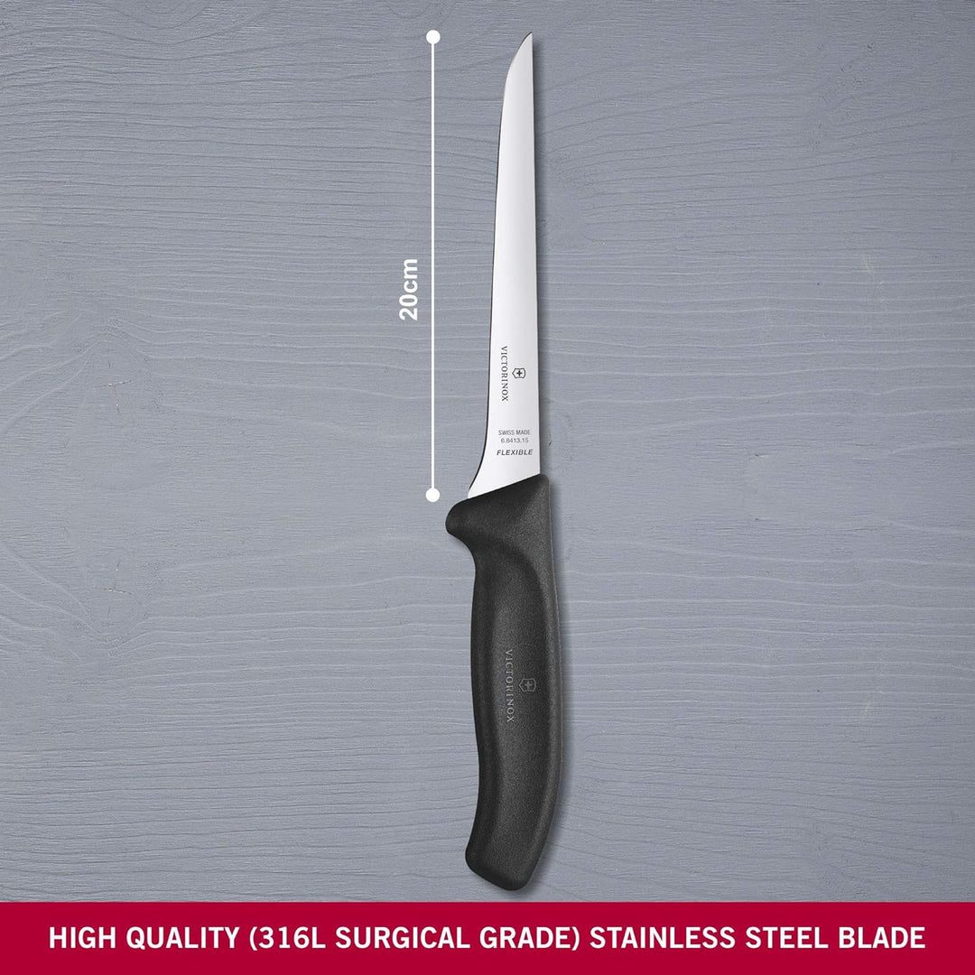 Victorinox, Swiss Classic, Profi Ausbeinmesser, Extra Scharfe Klinge, gerader Schliff, 15 cm, Robust