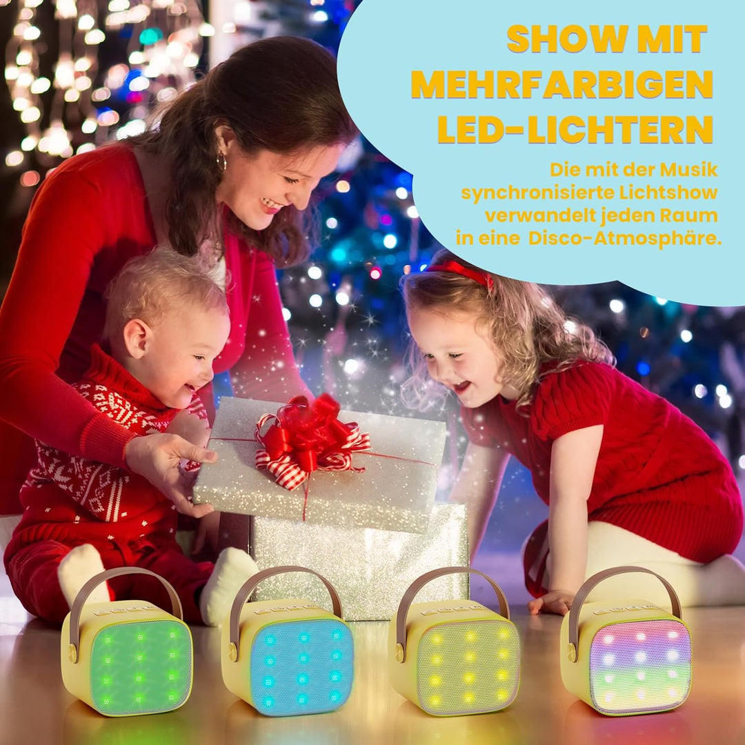 Karaoke Maschine Kinder mit 2 Mikrofonen: [Premiumversion] Mini Karaoke Maschine, Geschenk für Mädch