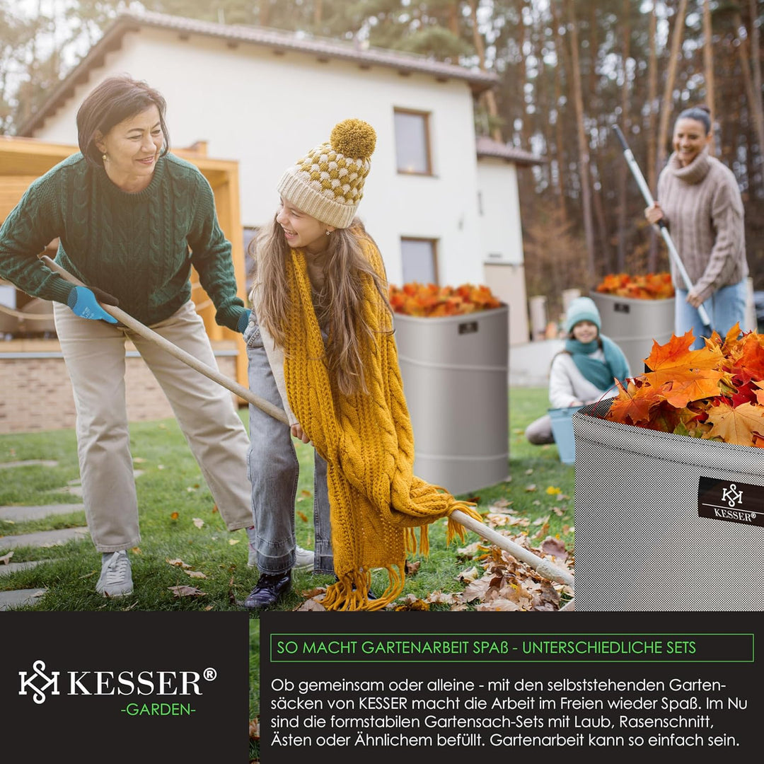 KESSER® Pop-Up-Gartensack 219L Laubsack Gartenabfallsack inkl. Handschuhe | Selbststehend mit Griffe