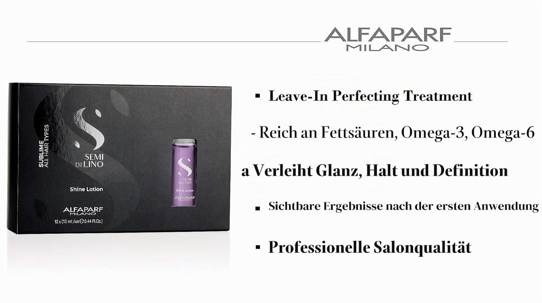 Alfaparf Milano Semi Di Lino Sublime Shine Lotion 12x13ml Único Schwarz, PF016452, 156 ml