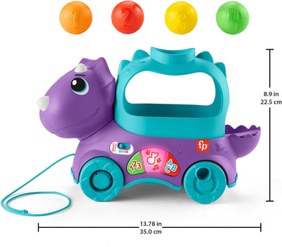 Fisher-Price Dinosaurier Schleppspielzeug mit Kugeln, Lichtern und Geräuschen, für Babys + 1 Jahr (M