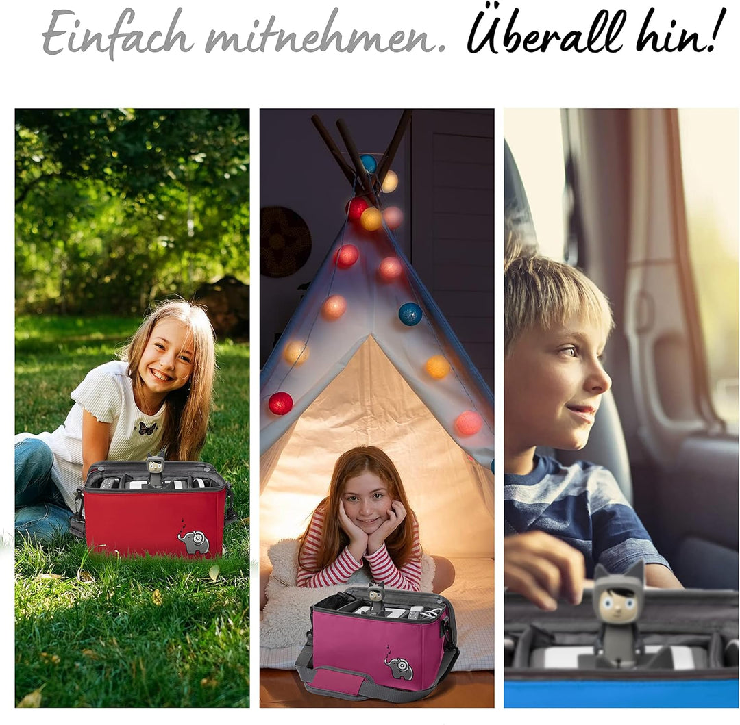 fantifant Musikbox Tasche für Toniebox [ + Netzbeutel für Tonies ] Flexible TRANSPORTTASCHE FÜR TONI