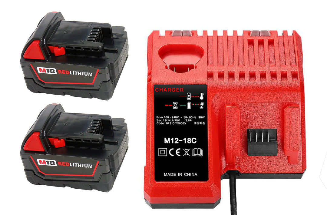 CYDZ® 2 Stück 18V 5.0Ah Akku für Milwaukee M18 48-11-1828 48-11-1840 C18B M18BX Li18 M18B4 M18 XC mi