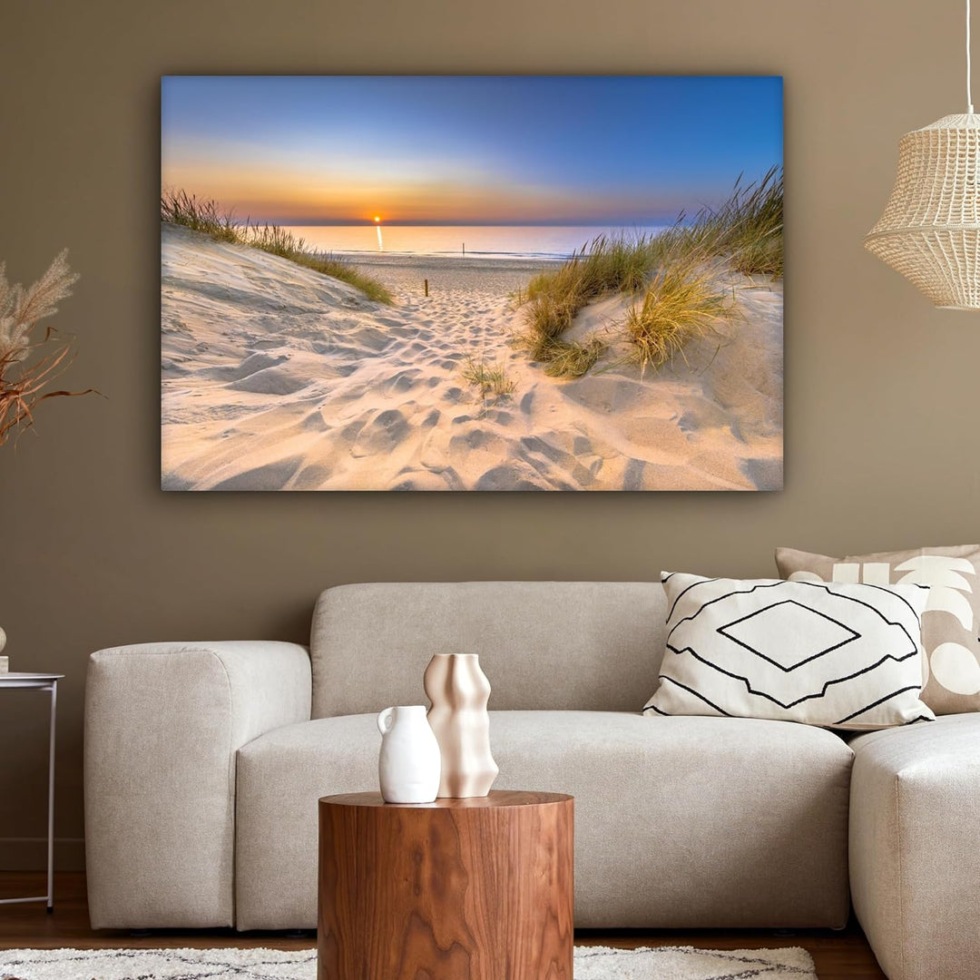 MuchoWow© Bild auf Leinwand Gross 120x80 cm XXL Schlafzimmer Bilder Wand Deko Wohnzimmer Modern Wand