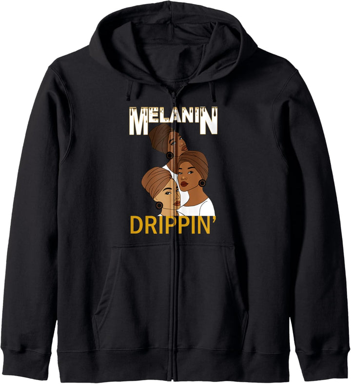Melanin Drippin Afro Queen Black Pride Kapuzenjacke