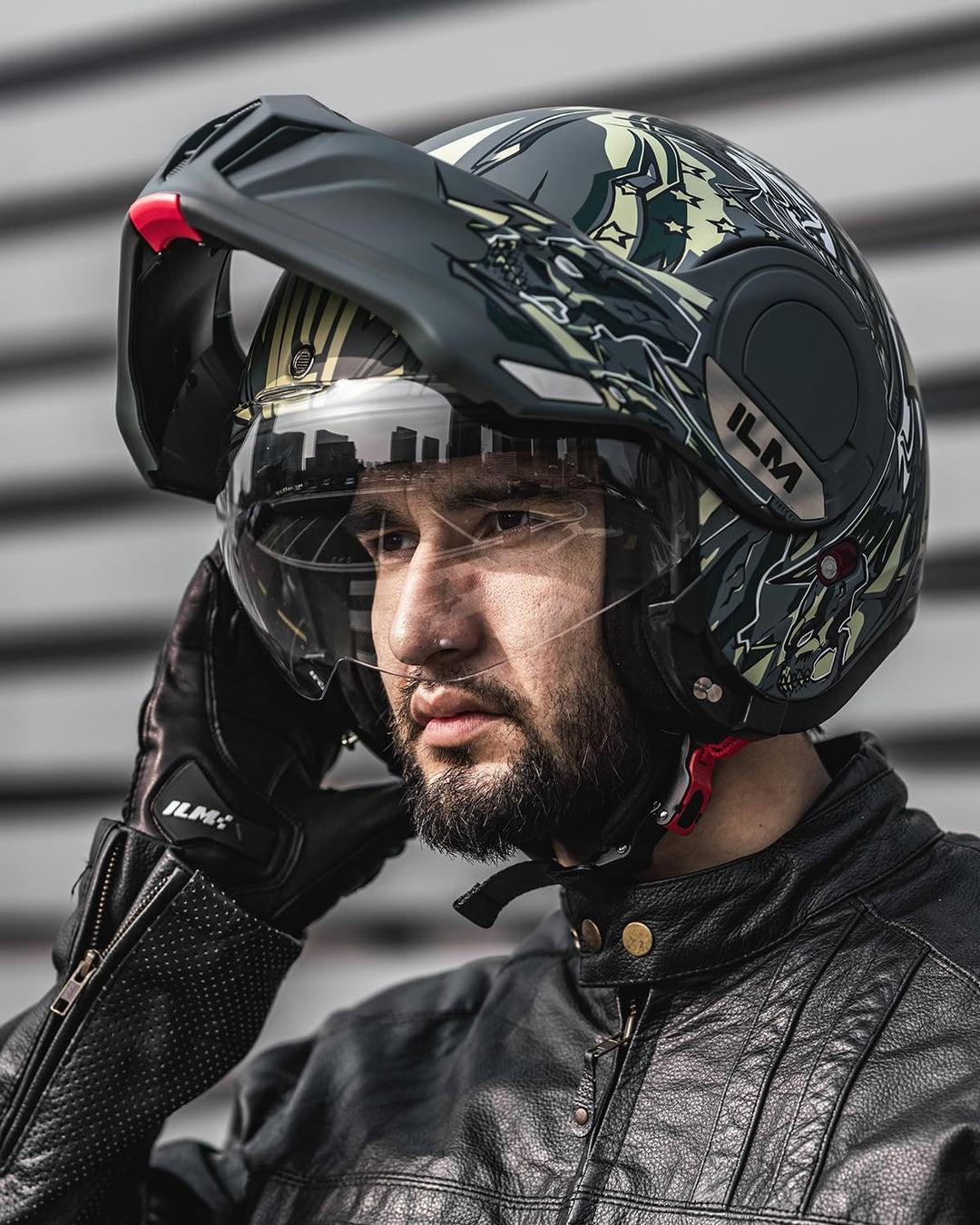 ILM Motorradhelm Integralhelm Klapphelm Fullface Helm Herren Damen ATV UTV mit 180° Umkehrbarer Kinn