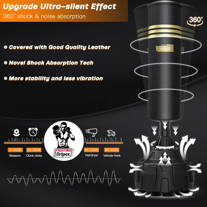 Dripex 165cm Freistehender Boxsack Standboxsäcke, MMA Boxpartner Boxing Trainer Heavy Duty Punchings