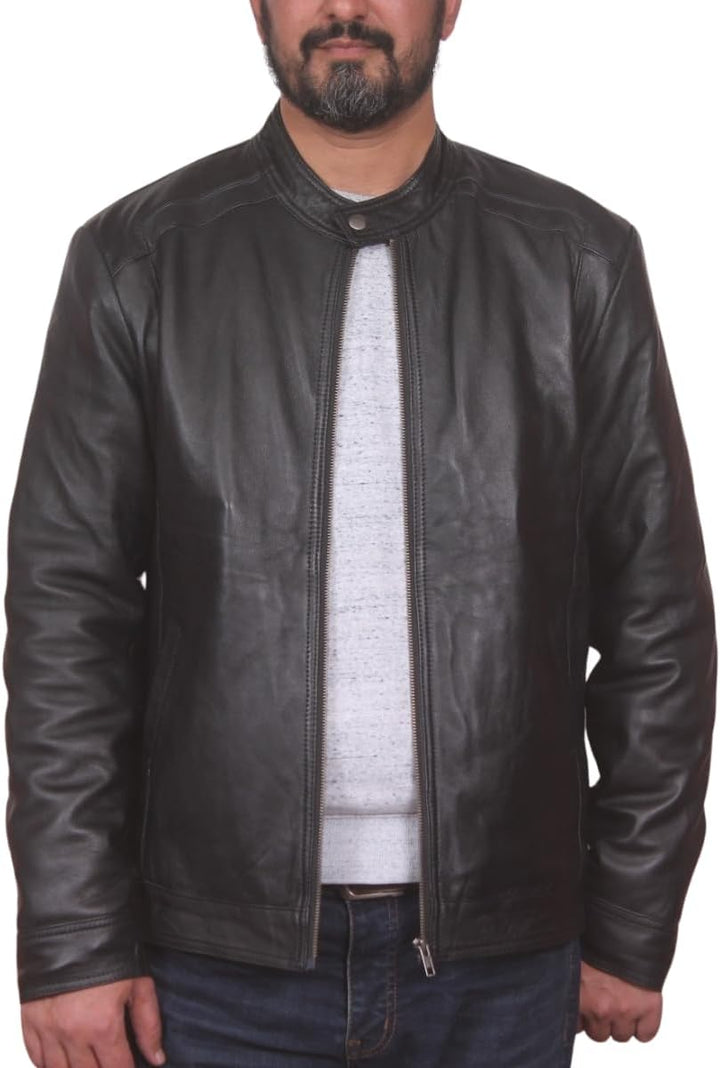 West clever Herren-Lederjacke, 100% echtes weiches Schafsleder, Herrenjacken, Jungen-Winterjacke, He