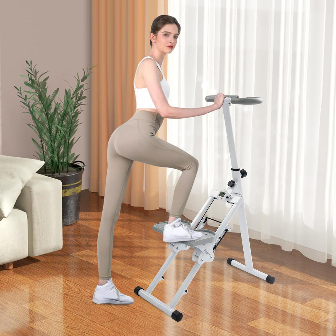 Treppe Stepper Klappbare vertikale Klettermaschine Verstellbar Treppensteiger mit LCD-Schirm und Han
