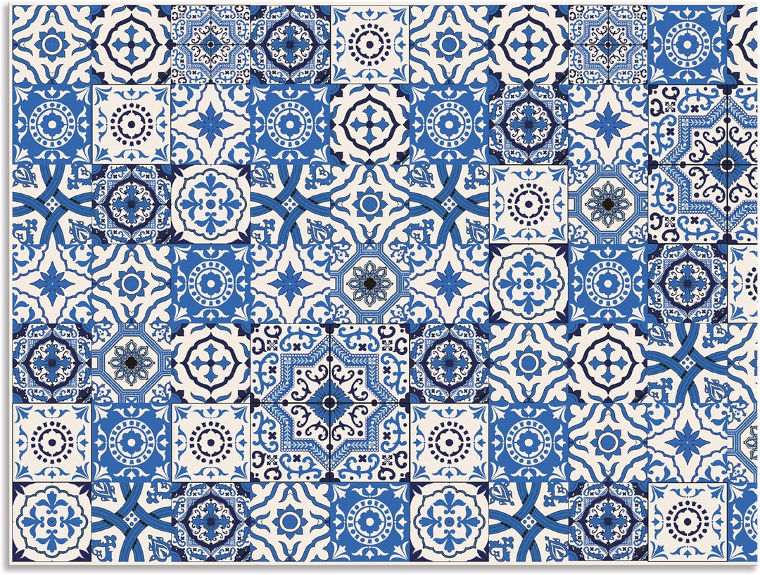 ARTland Spritzschutz Küche aus Alu für Herd Spüle 80x60 cm (BxH) Küchenrückwand mit Motiv Mosaik Fli