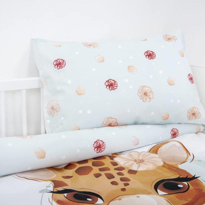 Wolimbo Bettwäsche - Giraffe Motiv - personalisierbar - 100 x 135 cm - Babybettwäsche - Kinderbettwä