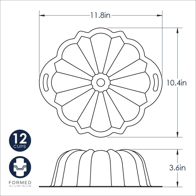 Nordic Ware ProForm Bundt, 12 Tassen, Grau, Grau