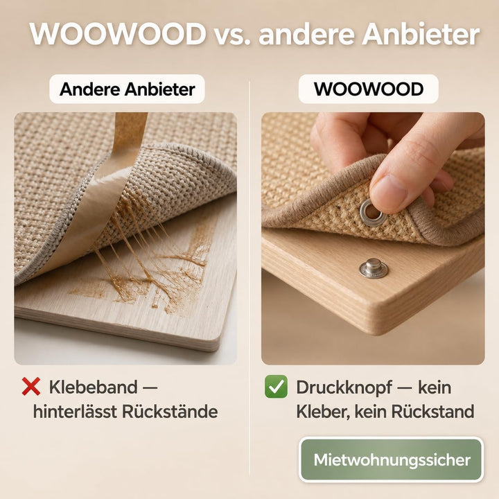WOOWOOD Kratzbrett Katzen für Wand und Boden- Widerstandsfähige Kratzmatte, Kratzmöbel aus hochwerti