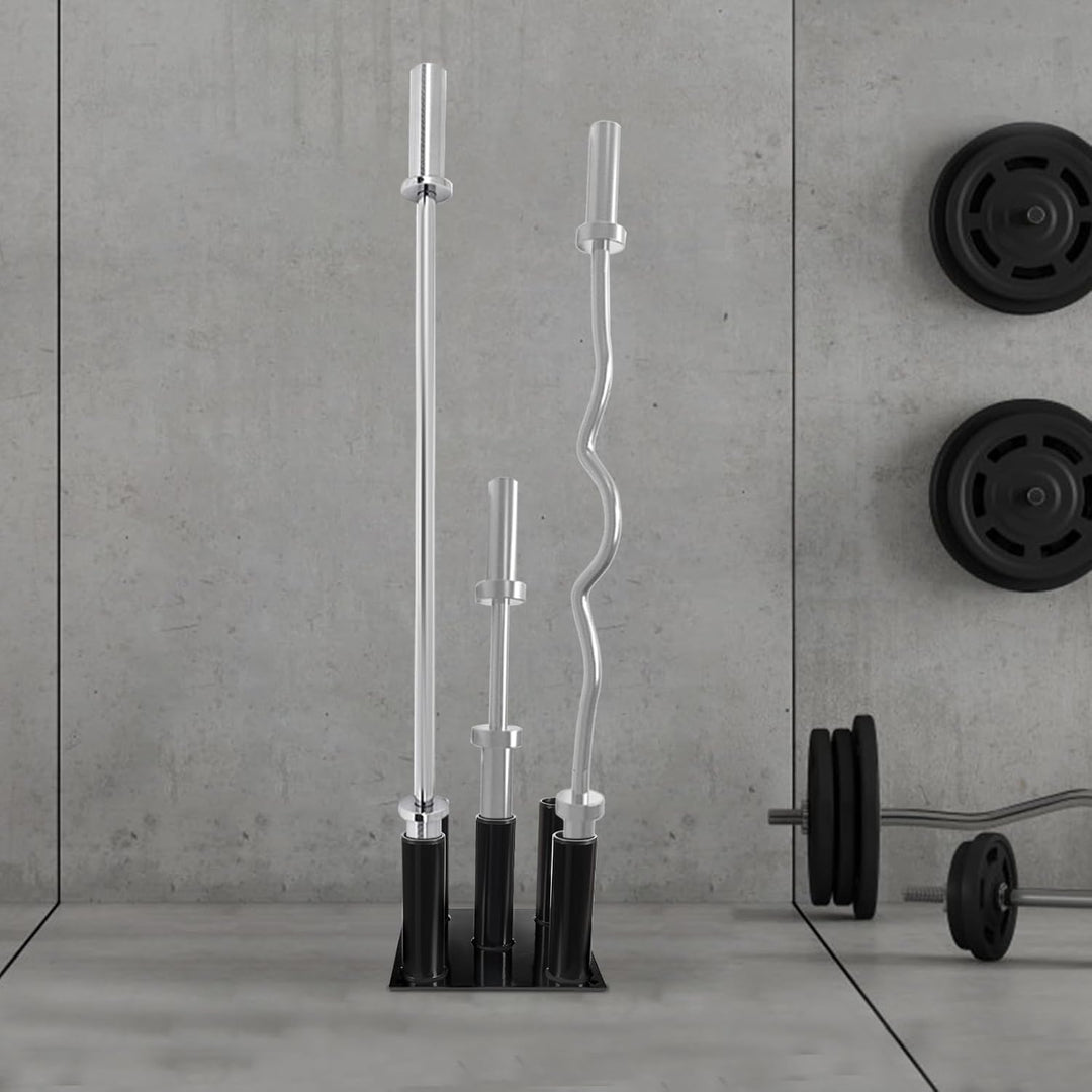 Vertikaler Langhantelständer mit 5 Aufnahmen, Ø 2 Zoll, Stahl | Home Gym Bar Holder Stand, Hantelabl