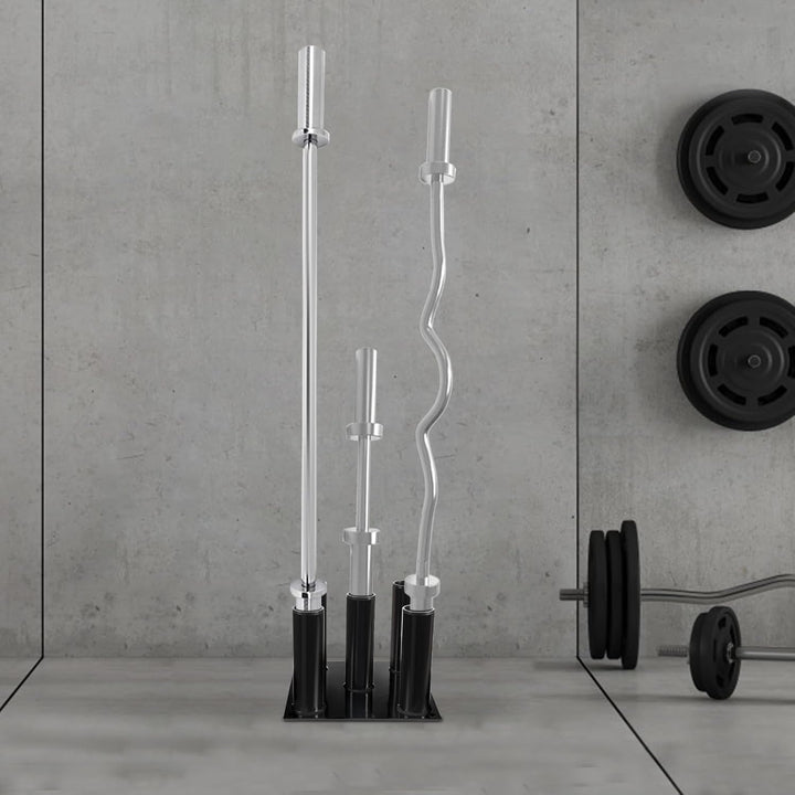 Vertikaler Langhantelständer mit 5 Aufnahmen, Ø 2 Zoll, Stahl | Home Gym Bar Holder Stand, Hantelabl