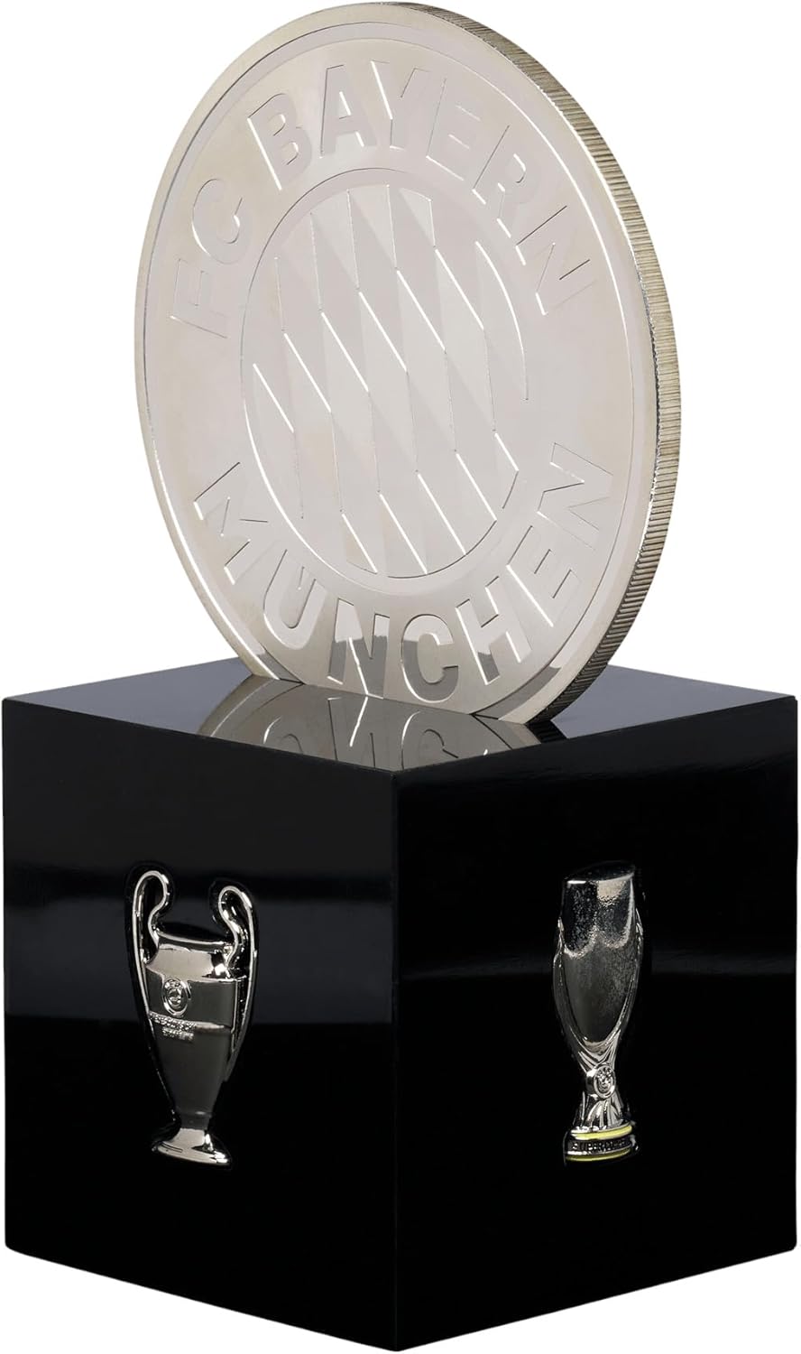 FC Bayern München Acrylblock Pokale mit Logo Münze Schwarz I Fussballdeko Einheitsgrösse, Einheitsgr