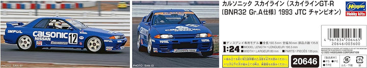 Hasegawa 20646 1/24 Calsonic Skyline GT-R, 1993 JTC Champion Modellbausatz, Mehrfarbig