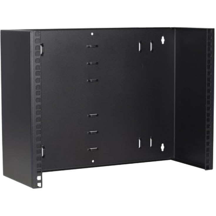 8 HE - 19 Zoll Montagerahmen für Wandbefestigungen ohne Schaniere - 180mm Tief - Schwarz 180 mm tief