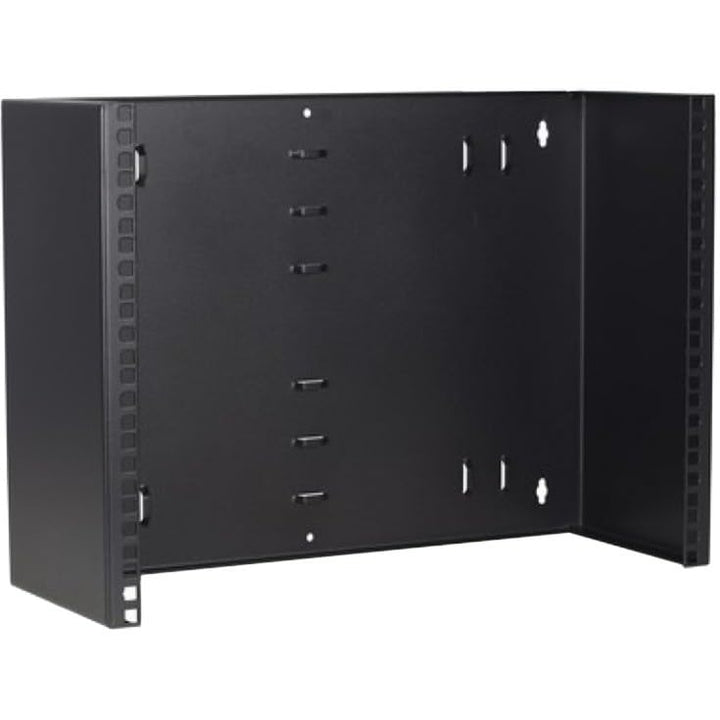 8 HE - 19 Zoll Montagerahmen für Wandbefestigungen ohne Schaniere - 180mm Tief - Schwarz 180 mm tief