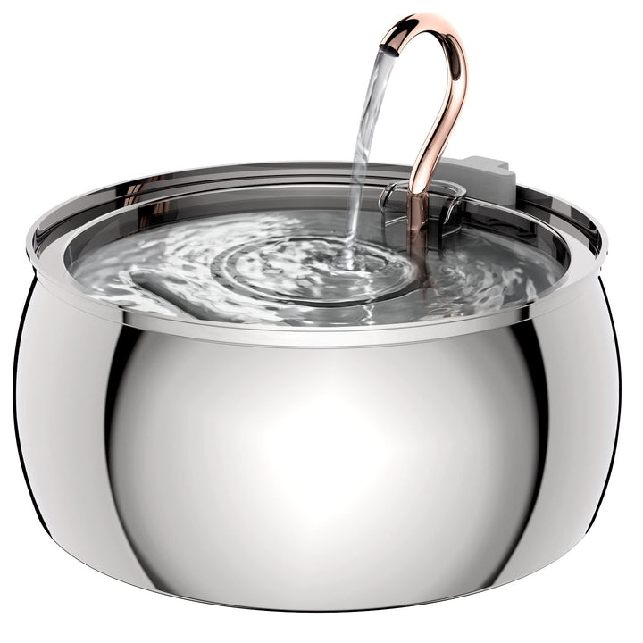 Tomxcute Katzenwasserbrunnen, 4,0 l, automatischer Edelstahl-Haustierbrunnen, Hundewasserspender, Ul