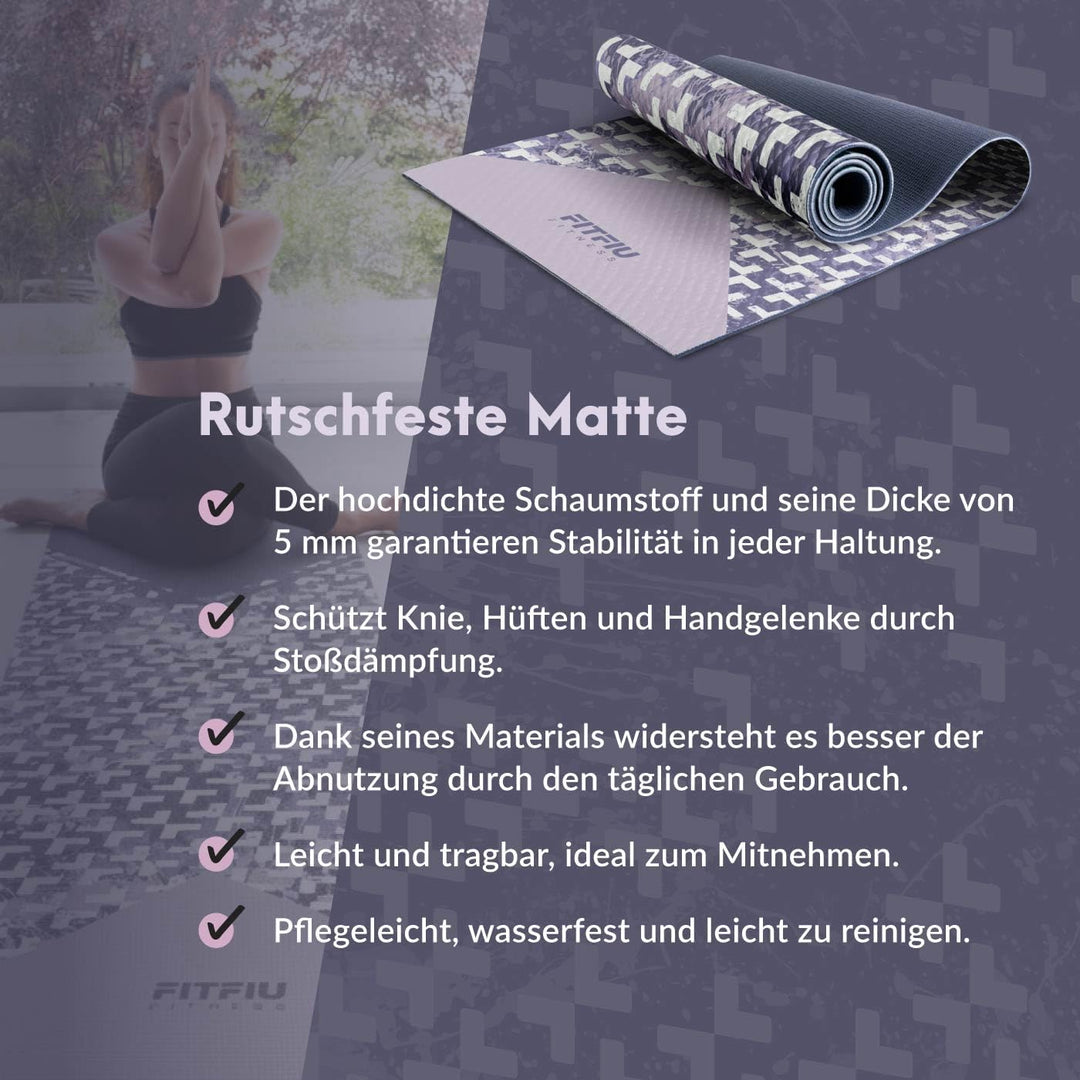 Fitfiu Set mit 6 Zubehörteilen für Yoga und Pilates, für Erwachsene, Unisex, 37,5 x 16,5 x 61,5 Viol