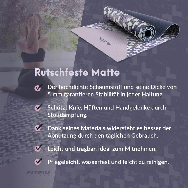 Fitfiu Set mit 6 Zubehörteilen für Yoga und Pilates, für Erwachsene, Unisex, 37,5 x 16,5 x 61,5 Viol