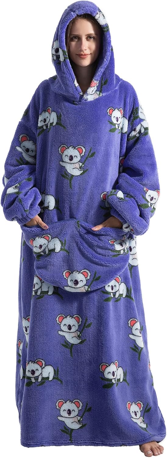 Pterygoid Verlängert Übergrosse Hoodie Decke,Hoodie Sweatshirt mit Taschen und Kapuze,Kuschelpullove