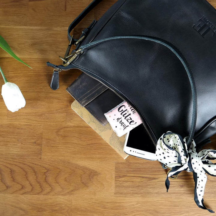 LECONI Schultertasche Henkeltasche Damentasche Umhängetasche natur weiche Ledertasche Handtasche Dam