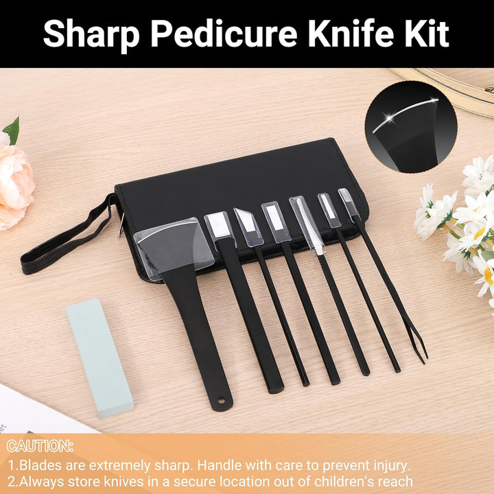 Segbeauty Professional PediküRe Messer Kits, 7 Stück Edelstahl Pediküre Set Fusspflege mit Aufbewahr