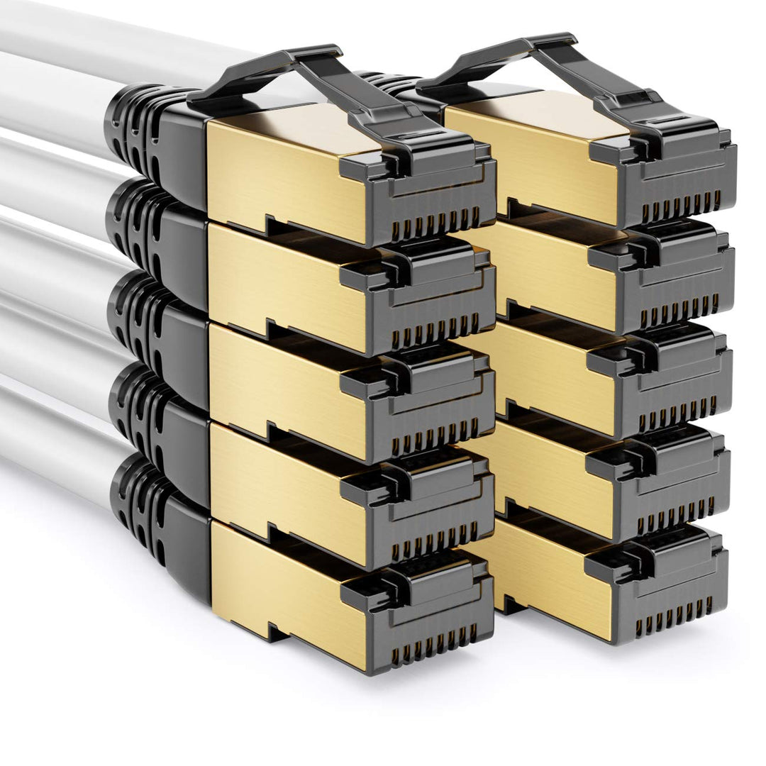 deleyCON 10x 0,5m CAT8.1 Patchkabel Netzwerkkabel Datenkabel S/FTP PIMF 2000 MHz 40 Gbit RJ45 LAN DS