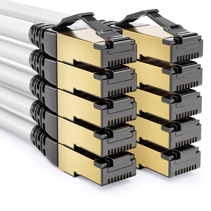 deleyCON 10x 0,5m CAT8.1 Patchkabel Netzwerkkabel Datenkabel S/FTP PIMF 2000 MHz 40 Gbit RJ45 LAN DS