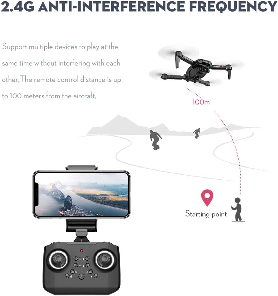 Drohne mit Kamera, 4K-Kamera, Track-Flug, Schwerkraftsensor, Geste, Foto, Video, Höhenhaltung, Headl