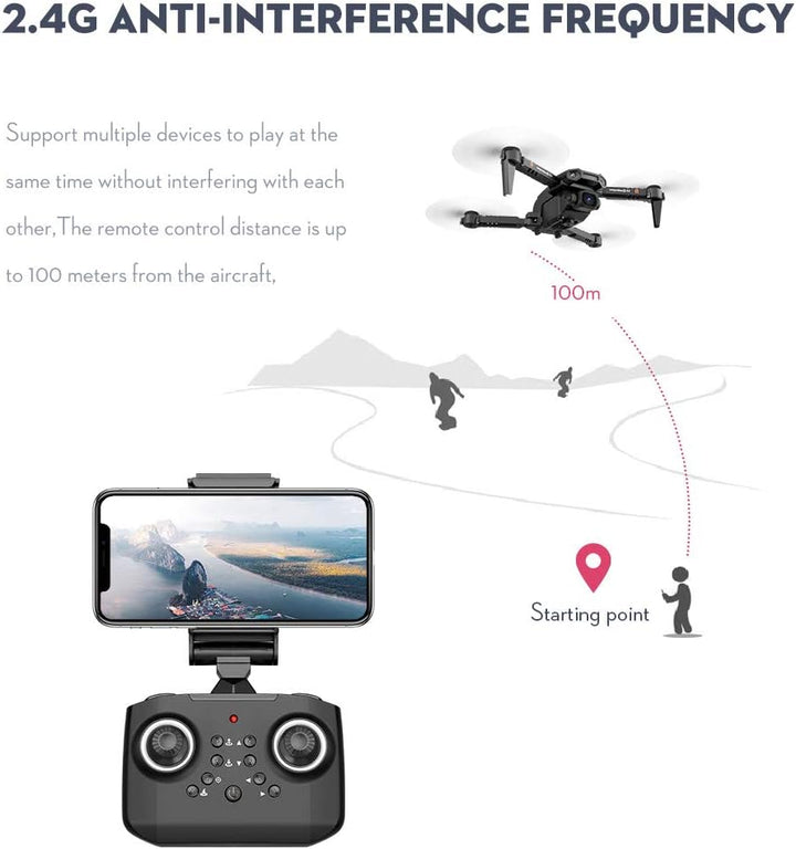 Drohne mit Kamera, 4K-Kamera, Track-Flug, Schwerkraftsensor, Geste, Foto, Video, Höhenhaltung, Headl