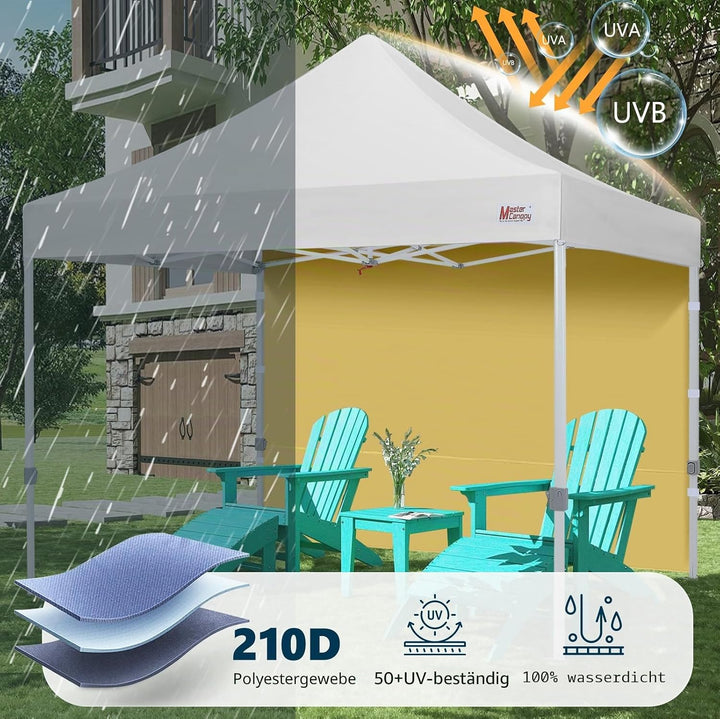 MasterCanopy Seitenwand/Seitenteil für Pop-up-Pavillon, Faltpavillon, Zelt, Canopy, 1 Stück 3x3M Bei
