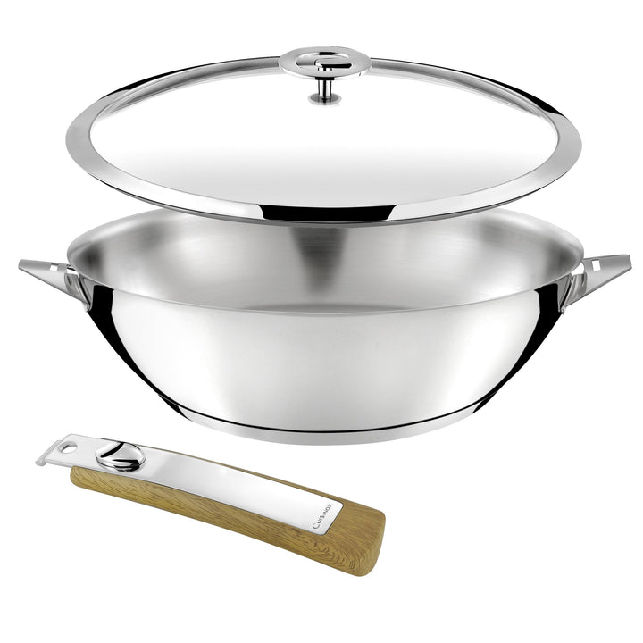 Cuisinox - Eclipse - Wok 28 cm aus Edelstahl - verkapselter Boden - für alle Herdarten einschliessli