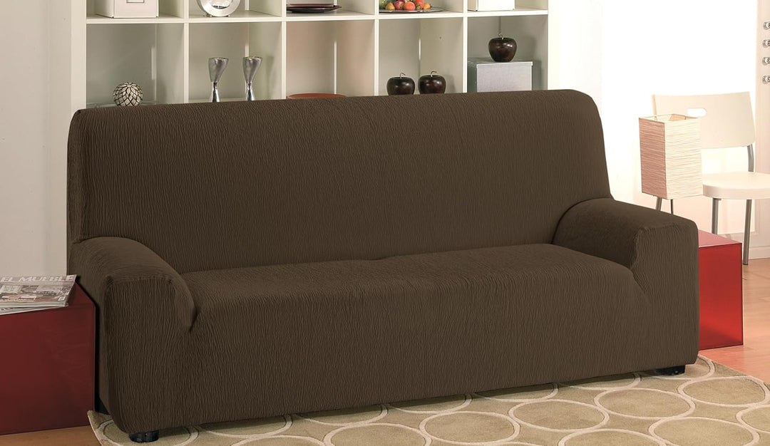 Martina Home Emilia Elastischer Sofabezug für 4-Sitzer, Braun, Breite 220 bis 260 cm 4 Sitzer Braun,