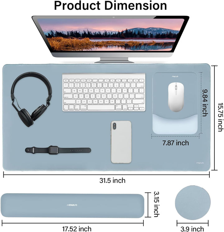 MOSISO Tastatur Mauspad Set, Grosses Schreibtischunterlage Desk Mat &amp; Rechteckige Handballenauflage