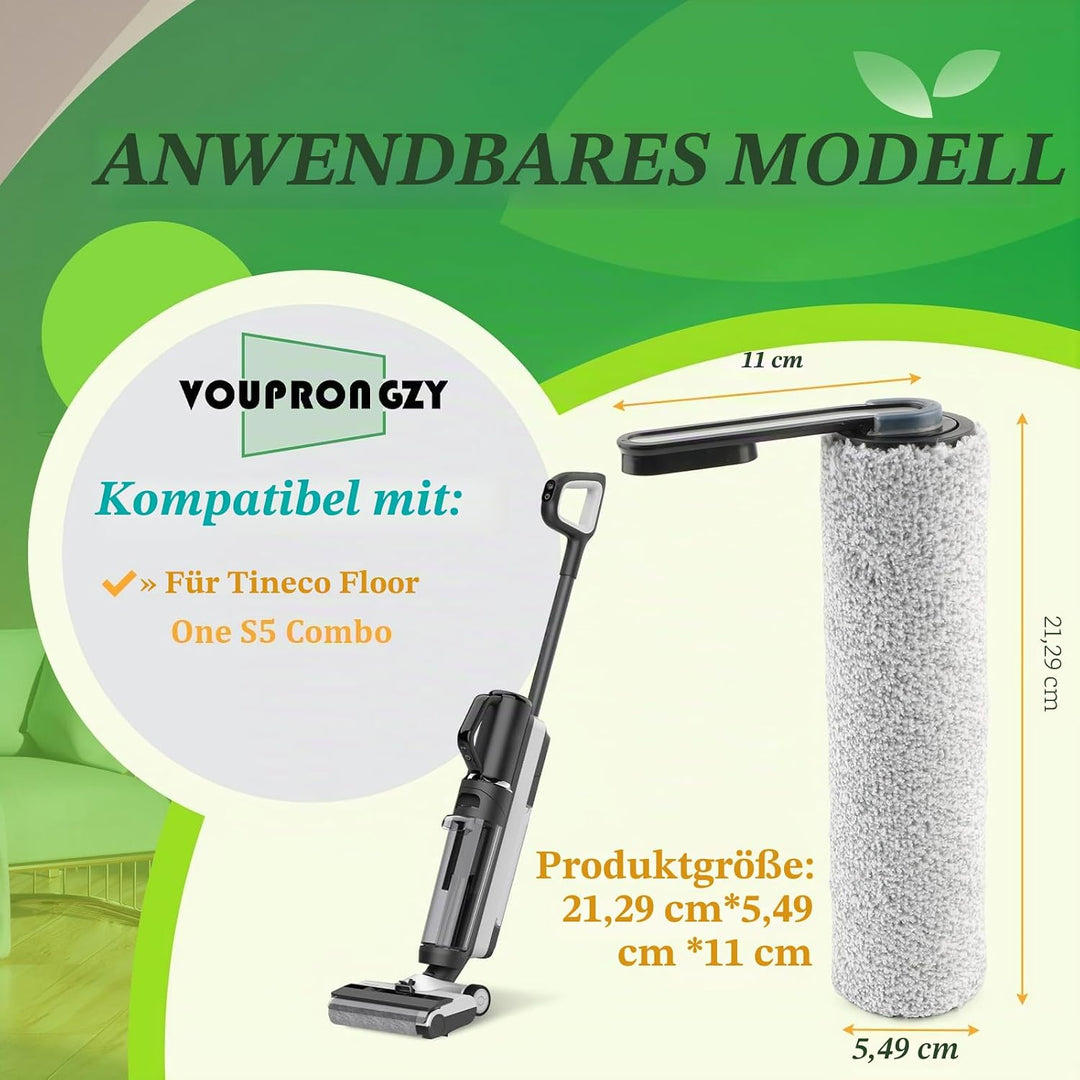 2 Bürstenrollen 4 Filter Ersatzteile für Tineco Floor One S5 Combo Bürstenrollen/HEPA Filter Nass Tr