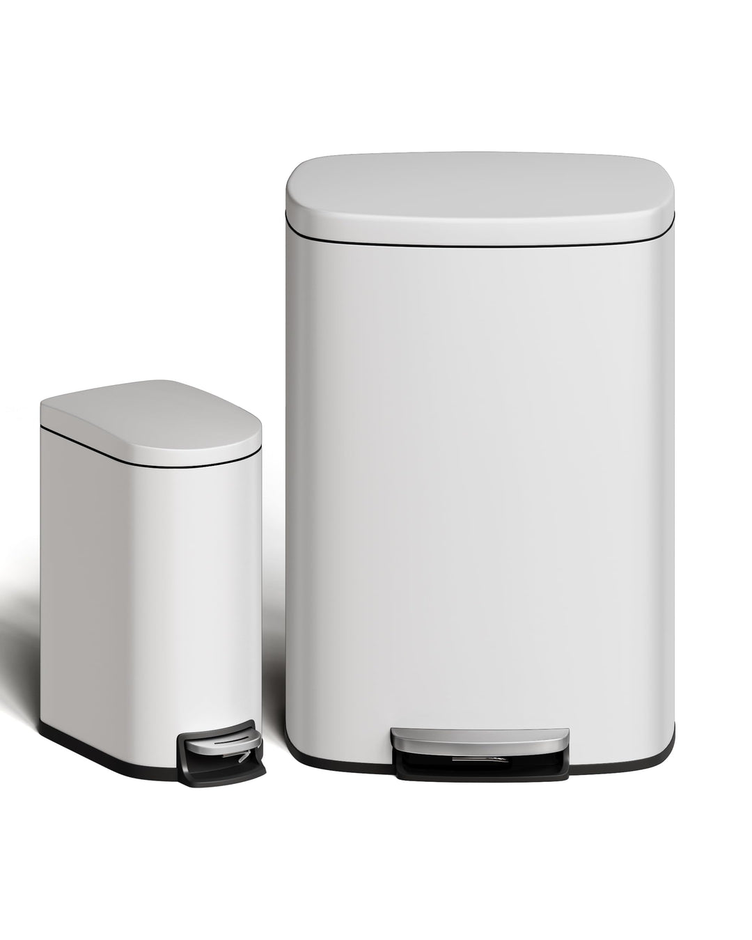 GarveeHome 50 Liter- und 10 Liter-Metallmülleimer-Set, rostfreier Küchen Mülleimer mit Deckel, pedal