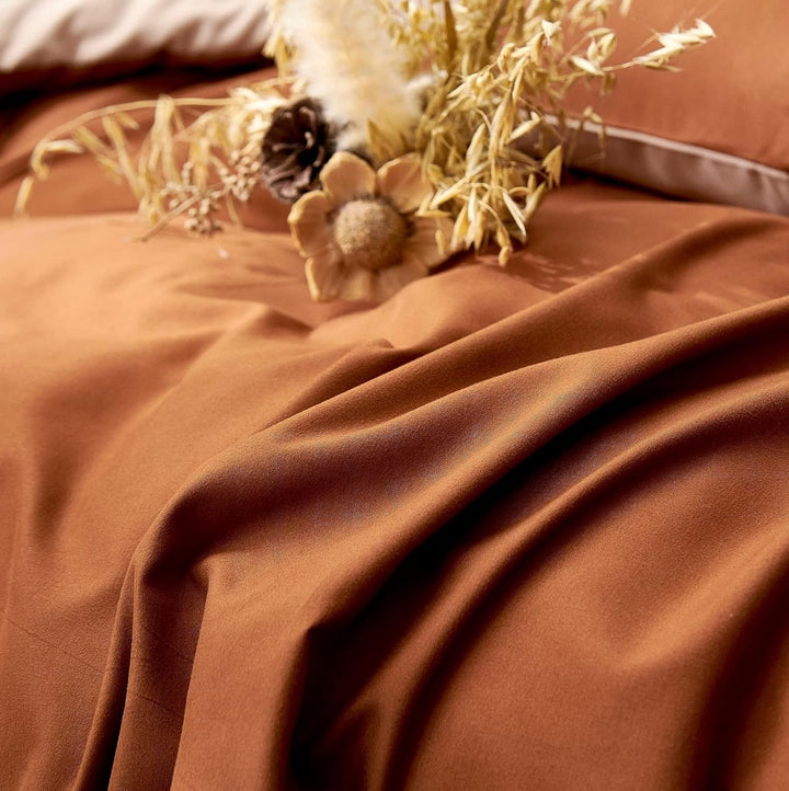 Damier Bettwäsche 135×200cm Karamell Braun Beige Wendebettwäsche Set 2 Teilig Superweiches Microfase