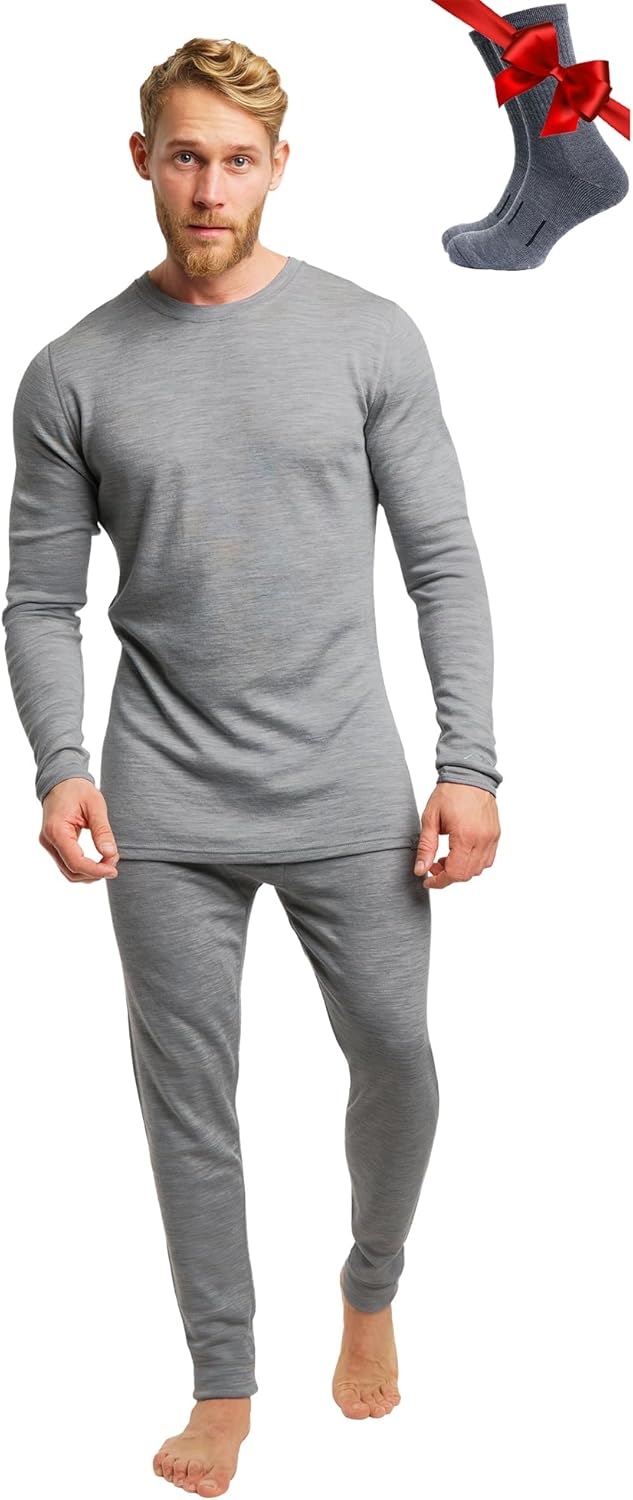 Merino.tech 100% Merino Unterwäsche Herren Set - Leicht, Mittelgewicht, Thermounterwäsche Merinowoll